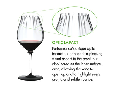 Riedel Fatto A Mano Performance Pinot Noir - Clear Stem/Black Base