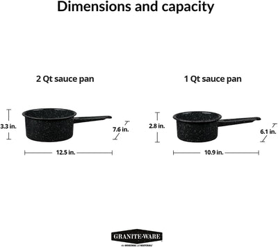 Granite Ware Sauce Pan Set (1 Qt & 2 Qt)