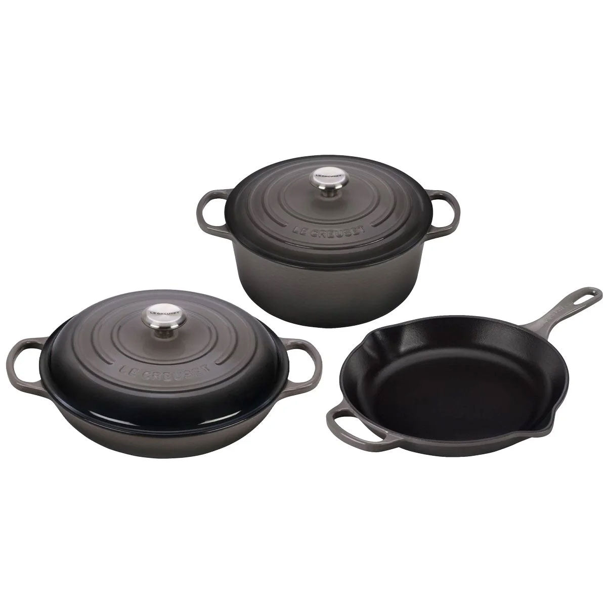 Le Creuset 5 Piece Cast Iron Cookware Set - Oyster