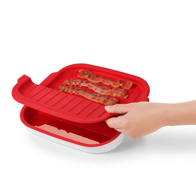 OXO Good Grips Microwave Bacon Crisper in Red/White