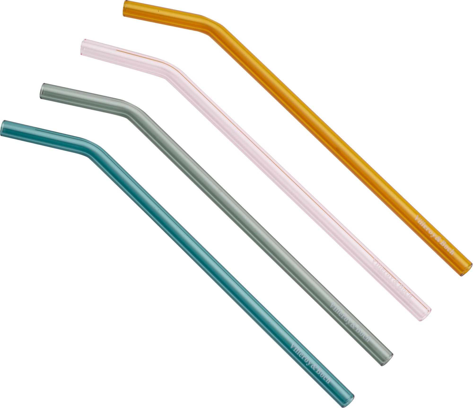 Swirl glass straws - set of 4