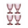 Villeroy & Boch Boston Colored Water Goblet Glasses, Set of 4,  Rose,  14 oz
