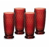 Villeroy & Boch Boston Highball / Tumbler Glasses, Set of 4, Red