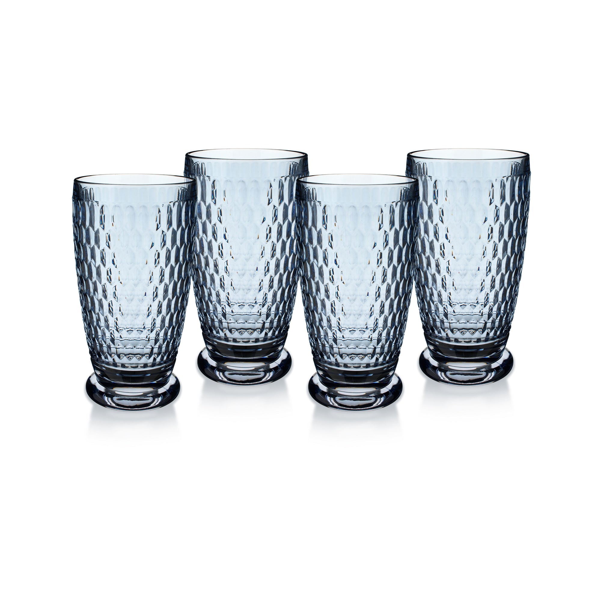 Villeroy & Boch Boston Colored Highball / Tumbler Glasses, Set of 4,  Blue,  13.5 oz