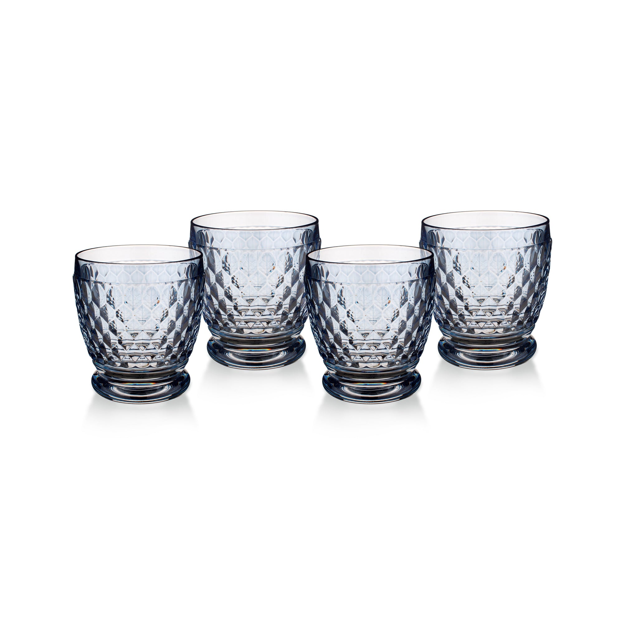 Villeroy & Boch Boston Colored DOF / Tumbler Glasses, Set of 4,  Blue,  11 oz