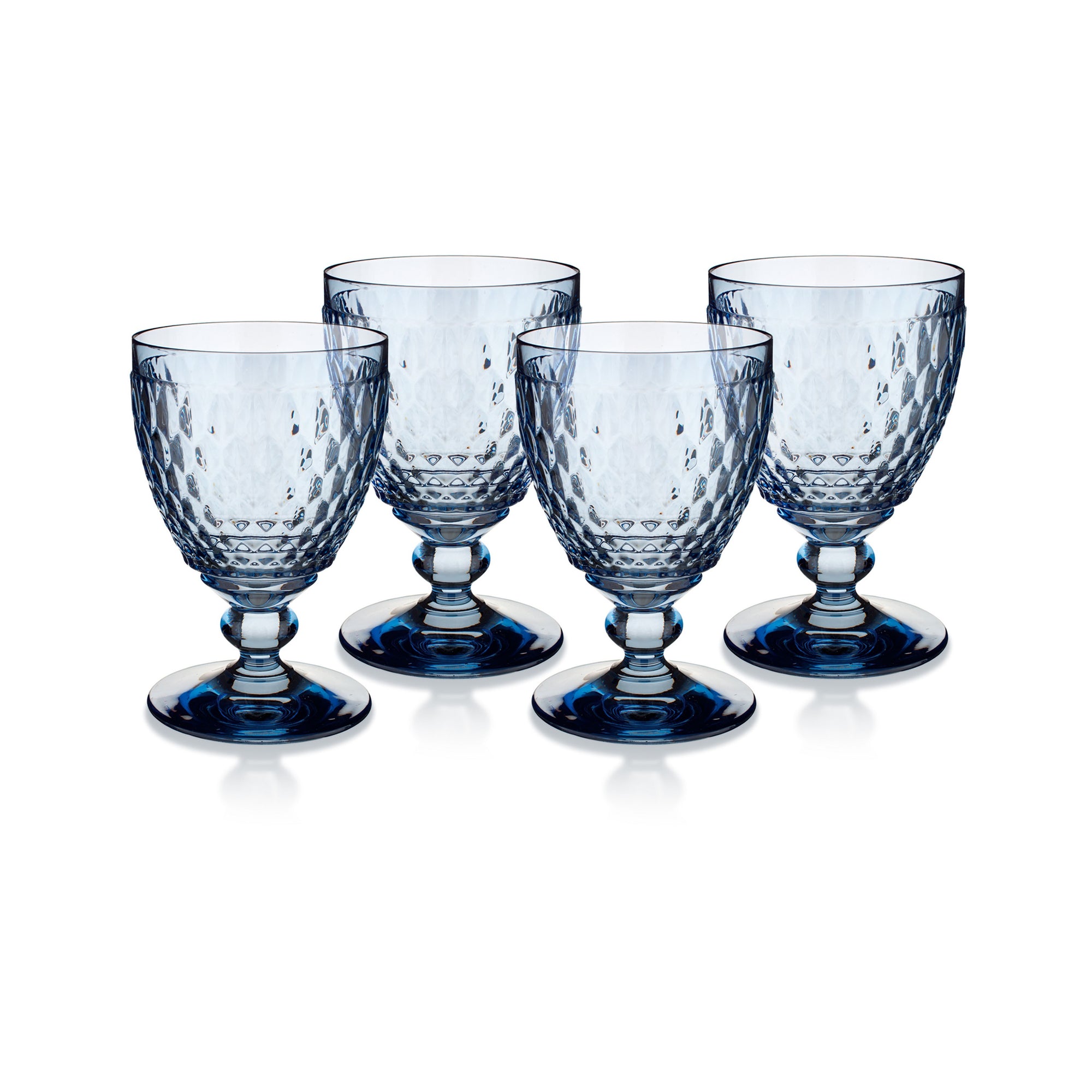 Villeroy & Boch Boston Colored Water Goblet Glasses, Set of 4,  Blue,  14 oz