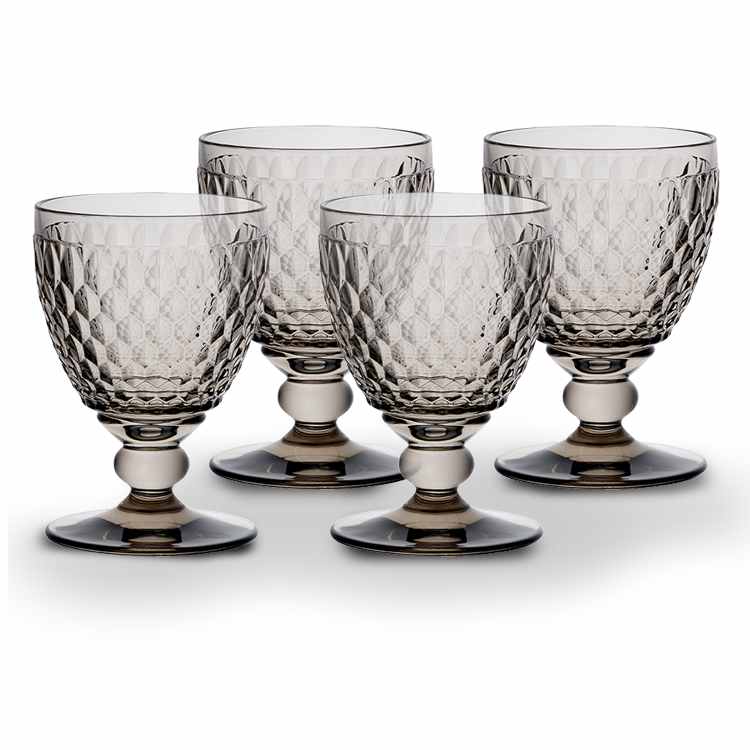Villeroy & Boch Boston Colored Wine Glasses, Set of 4,  Smoke,  11 oz