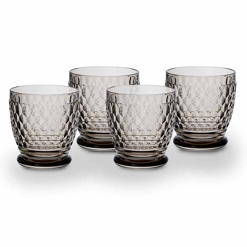 Villeroy & Boch Boston Colored DOF / Tumbler Glasses, Set of 4,  Smoke,  11 oz