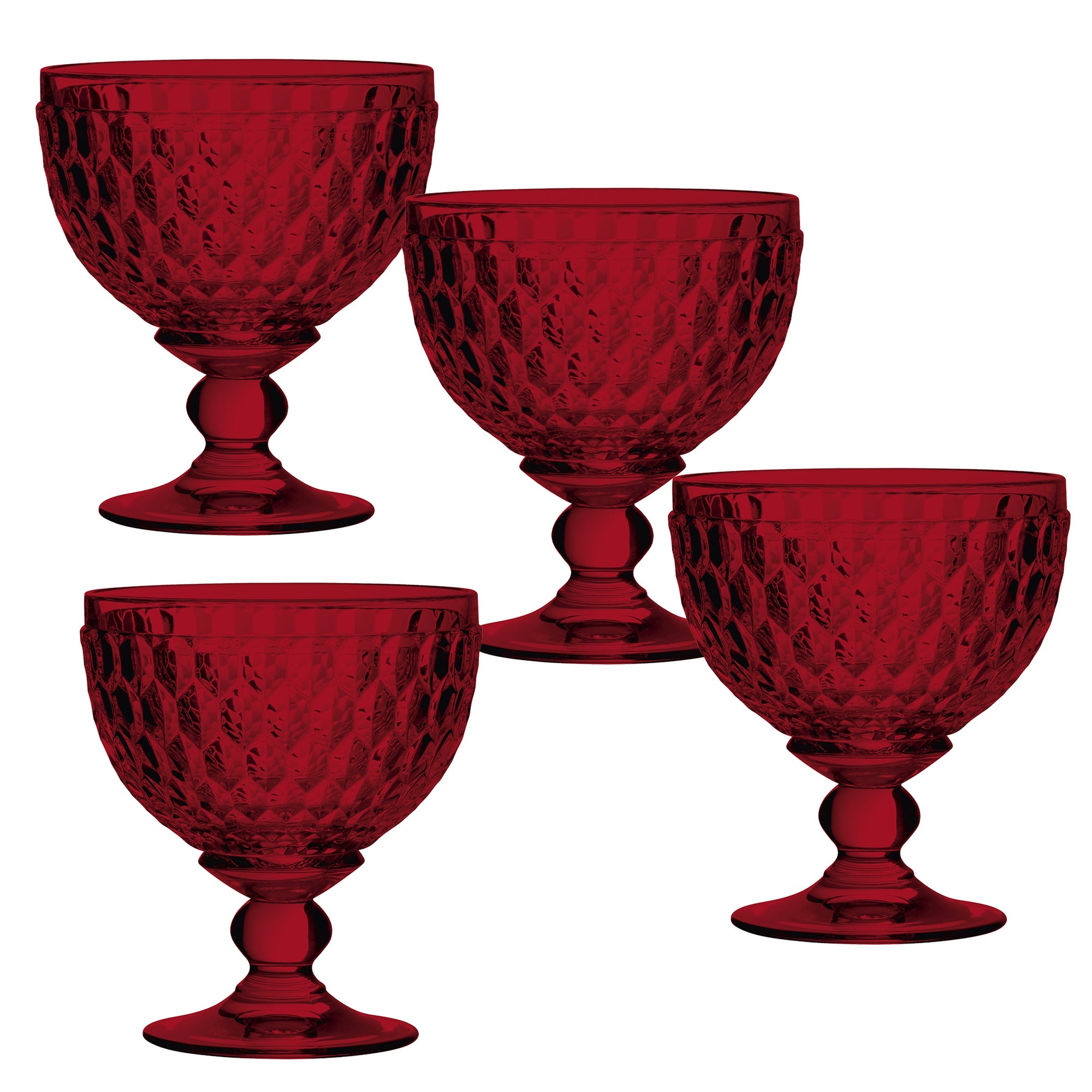 Villeroy & Boch Boston Colored Champagne / Dessert Bowls, Set of 4,  Red,  13.5 oz