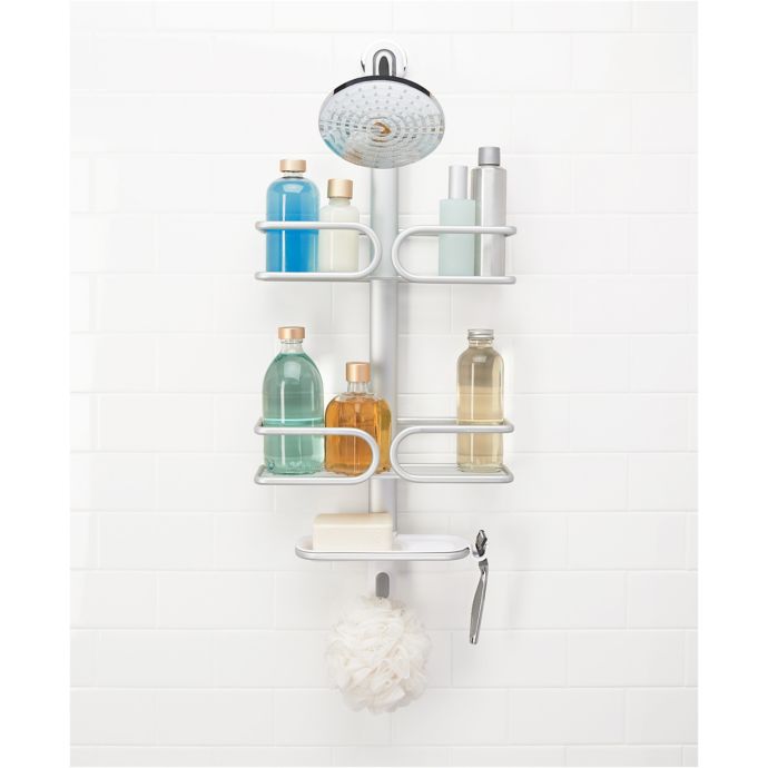 3 Tier Shower Racks with Hooks and Shampoo Soap Razor Holder - On