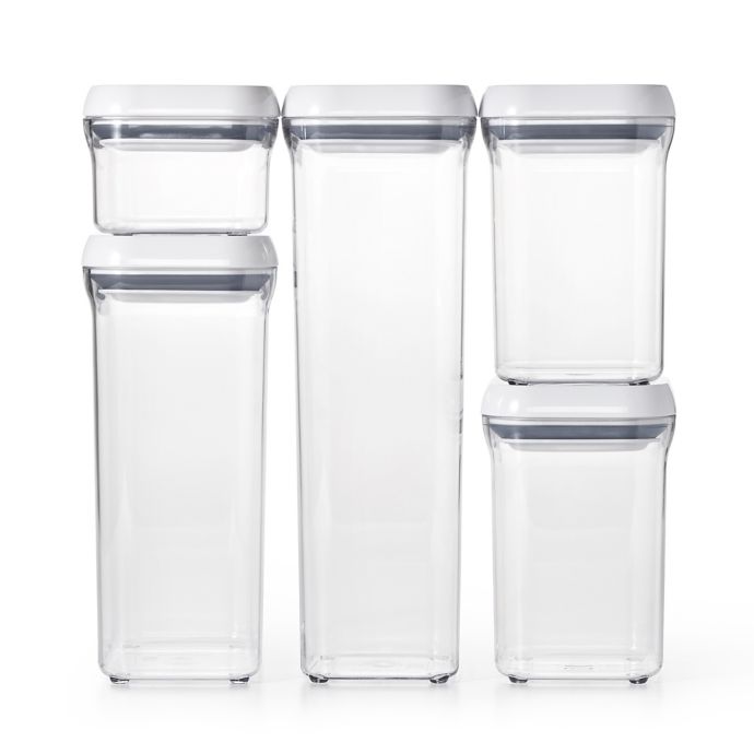 OXO Good Grips 5-Piece Airtight POP Container Set,White