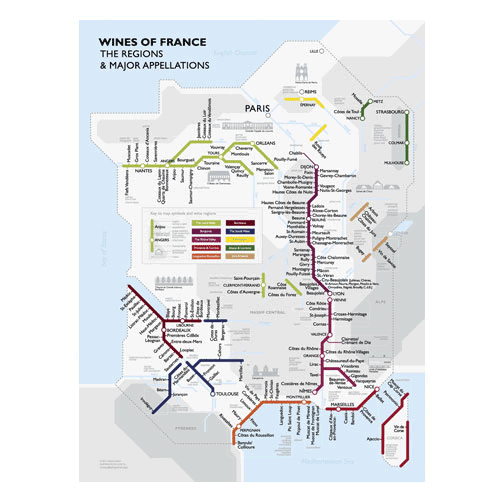 Metro Wine Map of France