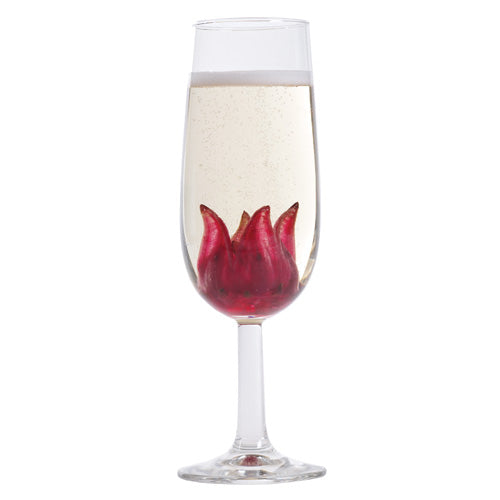 Hibiscus Wine Glass, Etched Crystal Hibiscus Wine Glass