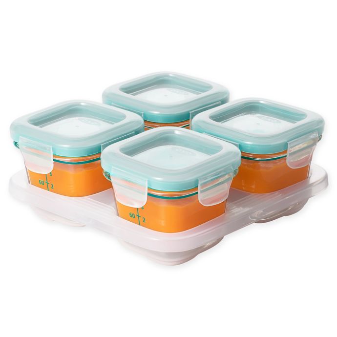 OXO Tot 4 oz. Glass Baby Food Storage Blocks in Teal (Set of 4) - Winestuff