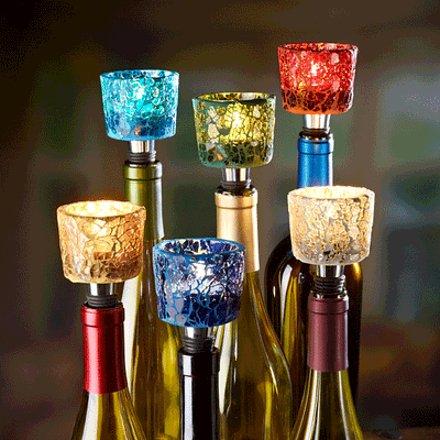 Gold Mosaic Tealight Bottle Stopper