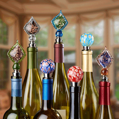 Cobalt Leaf Bottle Stopper