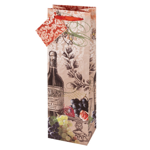 True Fabrications Wine Collage Wine Bag