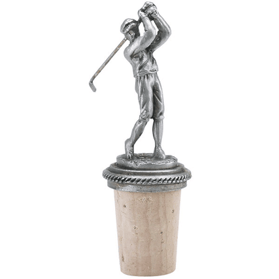 True Fabrications Pewter Golfer Bottle Stopper