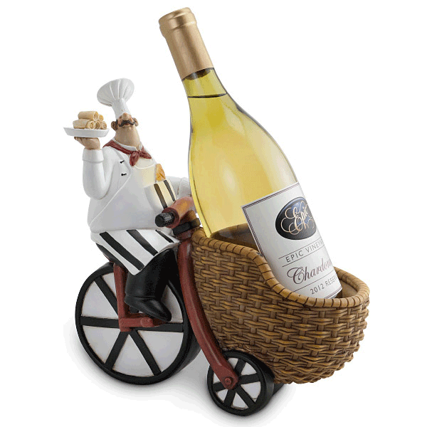 Drinking chef wine bottle holder sale