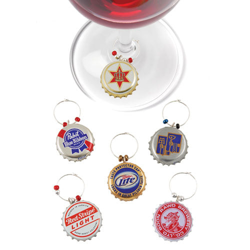 True Fabrications Recycled Beer Cap Wine Charms