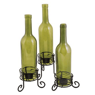 True Fabrications Wine Bottle Candle Holder