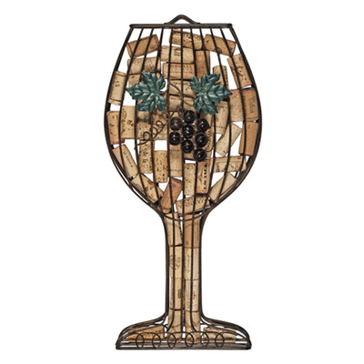 Wine Glass Wall-Mounted Cork Holder