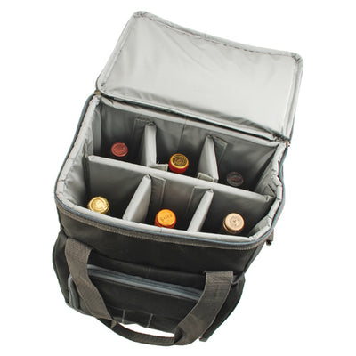 True Fabrications 6 Bottle Rolling Suitcase