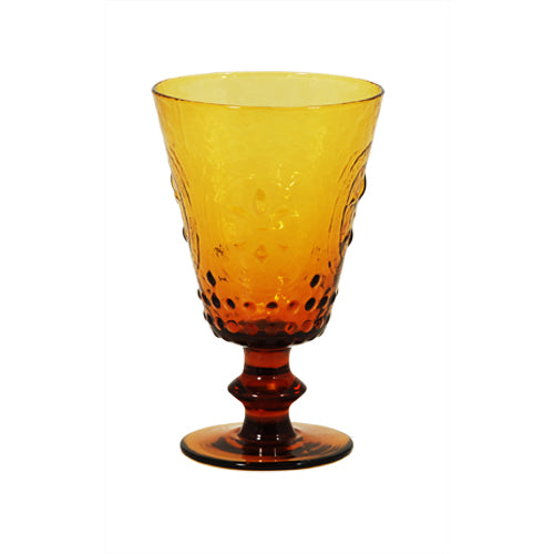 True Fabrications Amber Embossed Goblet