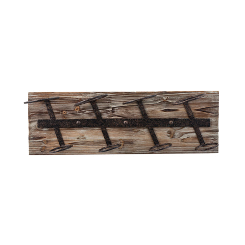 True Fabrications Rustic Country Wood and Metal Wine Rack