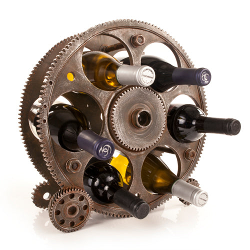 True Fabrications Gears and Wheels Bottle Rack