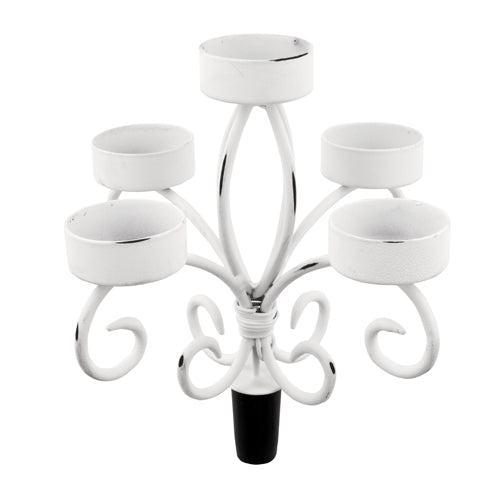 True Fabrications Shabby Chic Wine Bottle Candelabra