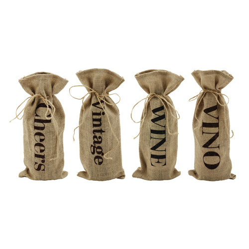 True Fabrications Assorted Message on a Bottle Jute Sack