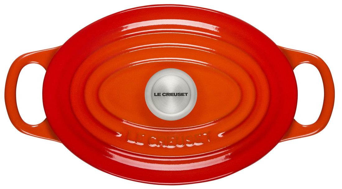 Le Creuset Enameled Cast Iron Signature 5 Quart Oval Dutch Oven in Flame —  Las Cosas Kitchen Shoppe