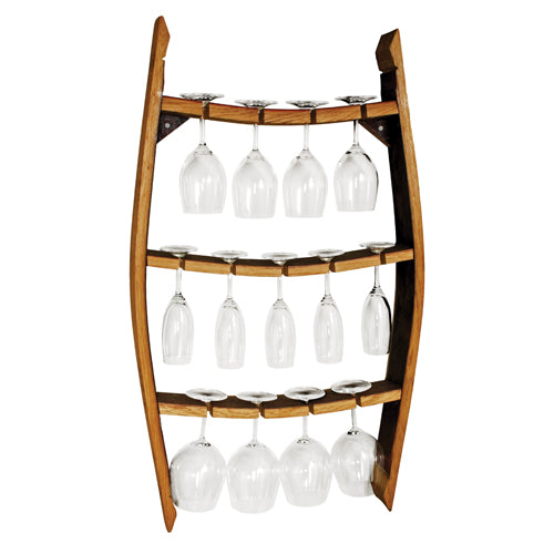 True Fabrications Brown Barrel Wall-Mounted Glass Rack