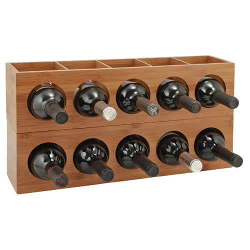 True Fabrications Bottle Vine - 2 Stackable Bamboo Wine Racks
