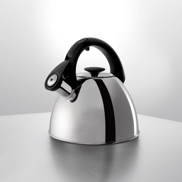 OXO Good Grips Uplift Tea Kettle, Polished Stainless Steel, Whistles, 2 qt.