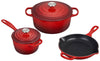 Le Creuset 5 Piece Enameled Cast Iron Signature Set - Cerise