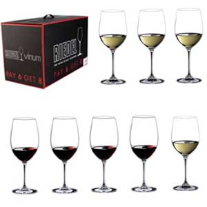 Riedel Vinum Chardonnay / Bordeaux Set of 6 + 2 Free (Set of 8)