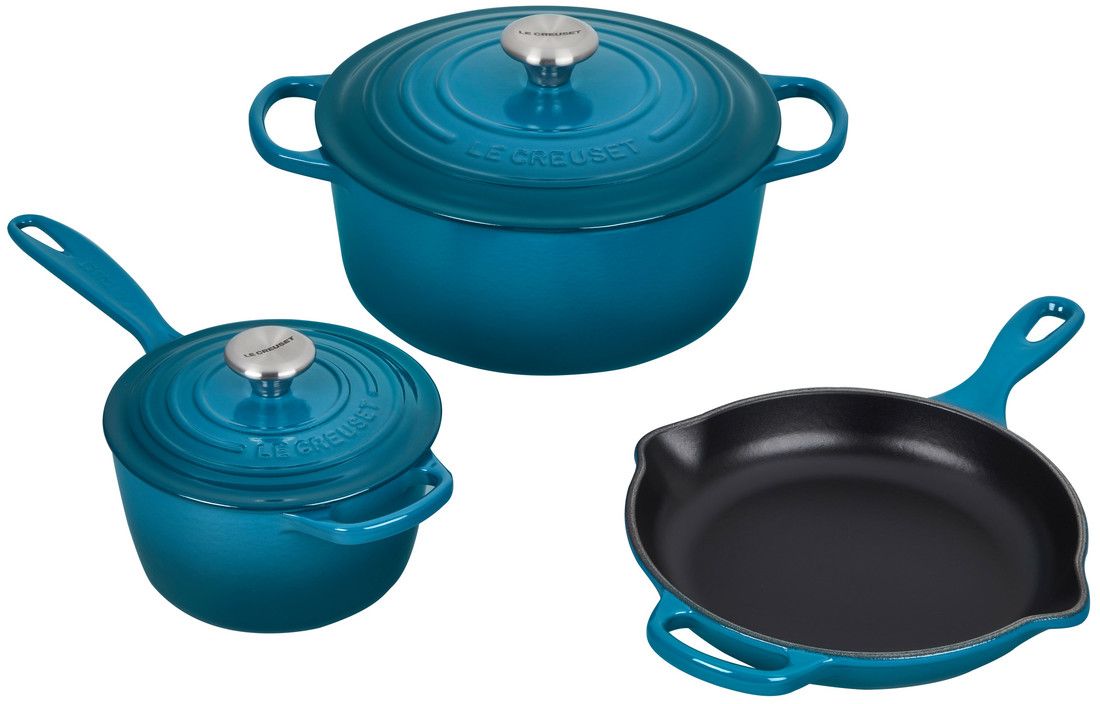 Le Creuset 5 Quart Signature Cast Iron Braiser - Deep Teal - Winestuff