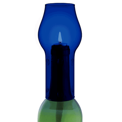 Glass Bottle Chimney- Blue