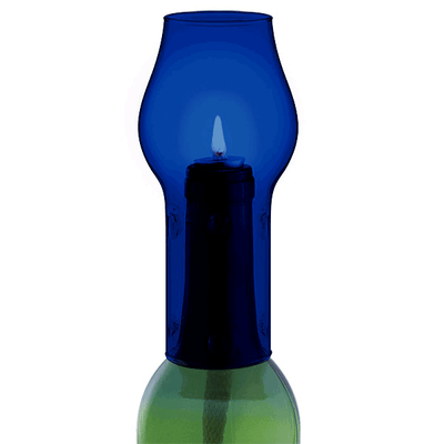 Glass Bottle Chimney- Blue