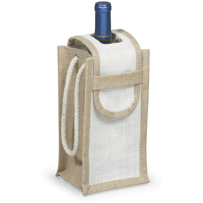 Epic Single Bottle Jute Carrier w/ Single Neck Flap