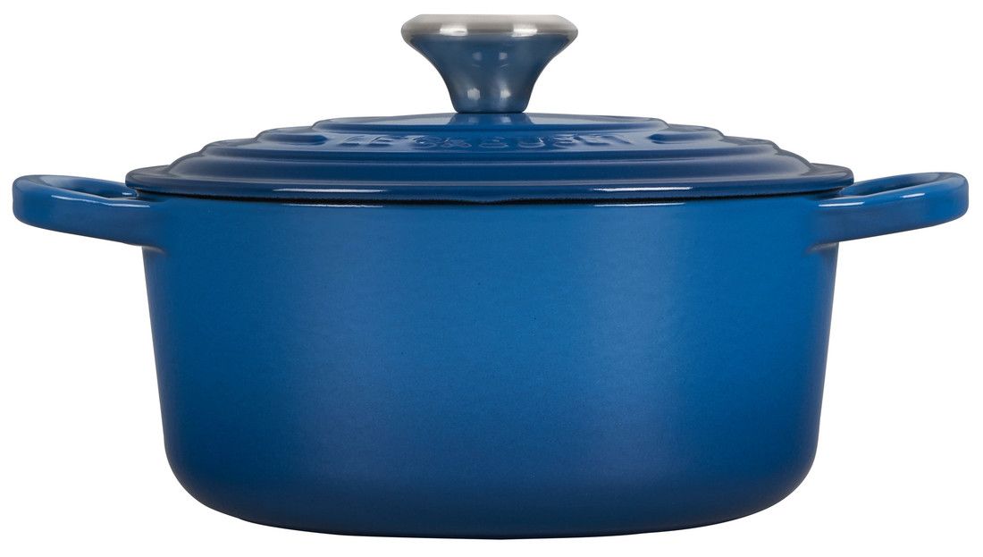 Le Creuset Signature 9-Qt. Round Marseille Blue Enameled Cast Iron Dutch  Oven with Lid + Reviews