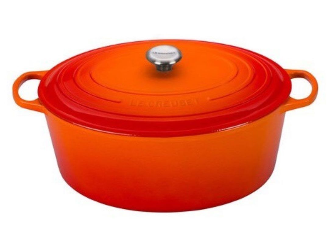 Le Creuset Signature Round 5.5-Qt. Flame Orange Enameled Cast Iron Dutch  Oven with Lid + Reviews