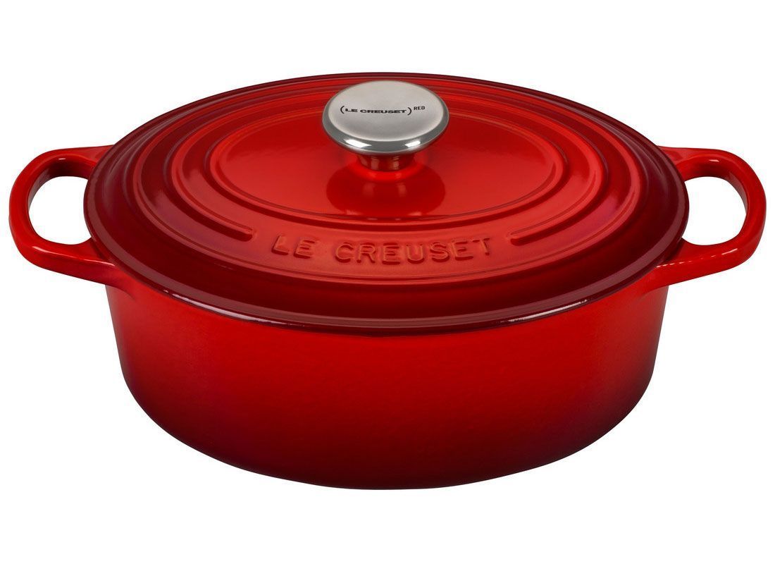 Le Creuset Signature 5 Quart Oval Enameled Cast Iron Dutch Oven - Cerise