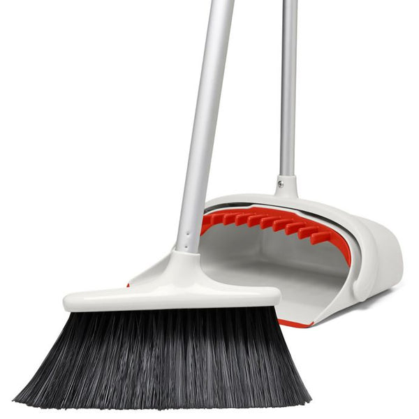 OXO Large Extendable Broom and Dustpan 2 Piece Upright Cleaning