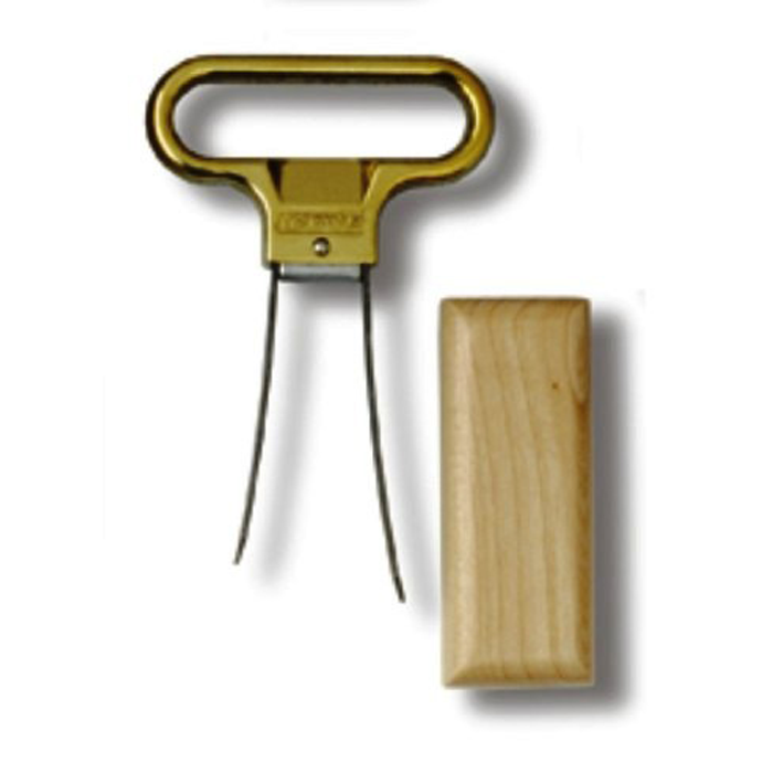 Ahh Super Two-Prong Cork Extractor Brass - Birch