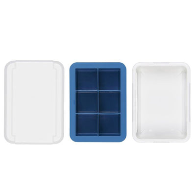 OXO Good Grips Blue Silicone Large Ice Cube Tray with Plastic
