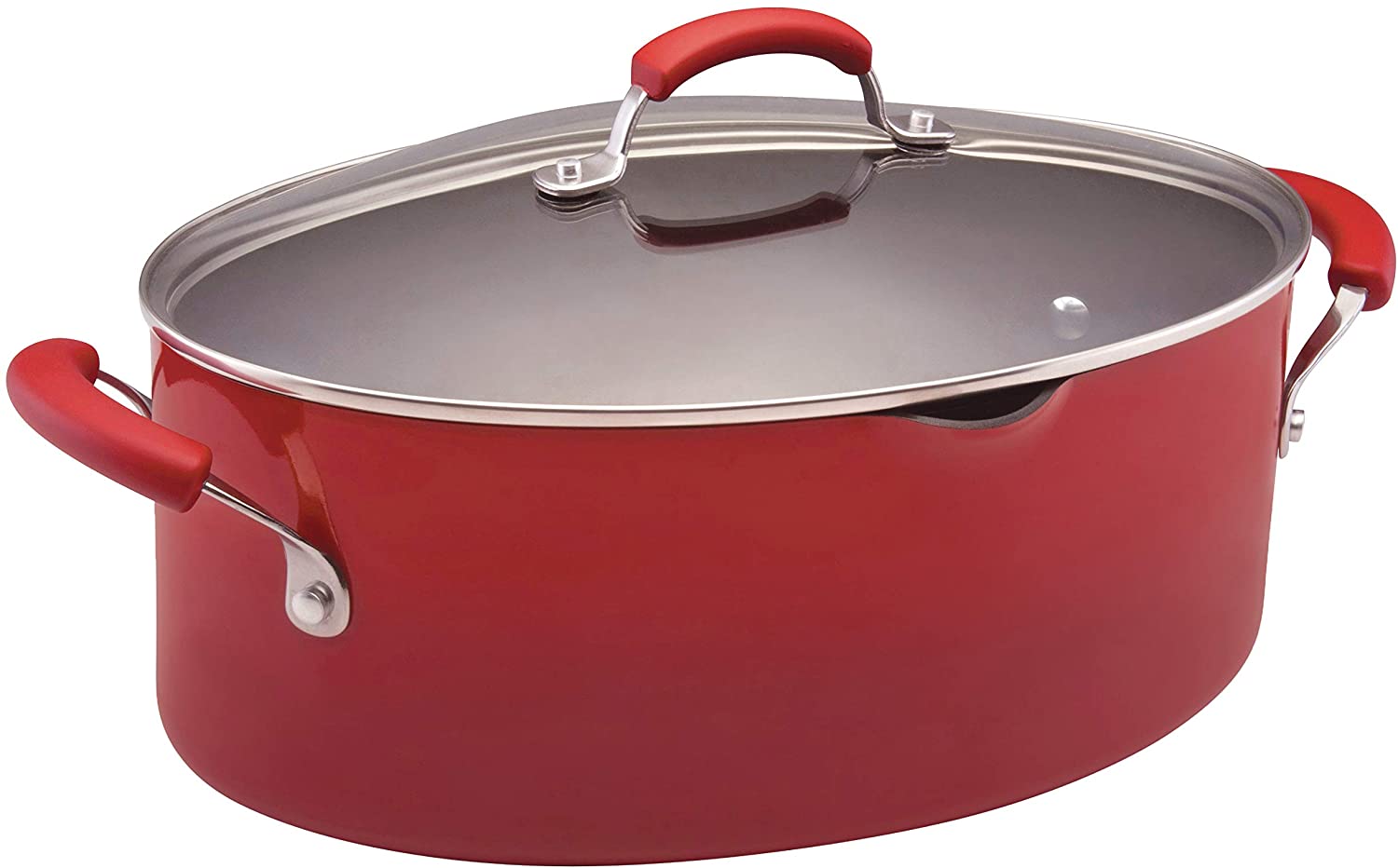 Rachael Ray 8qt Hard Anodized Nonstick Oval Pasta Pot and Braiser Gray