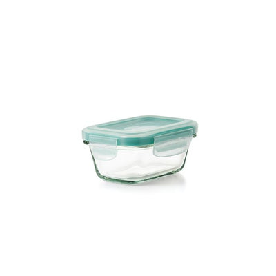 OXO Good Grips 3.5 Cup Smart Seal Glass Rectangle Food Storage Container, Clear